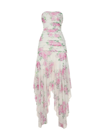 Haley Strapless Floral Dress