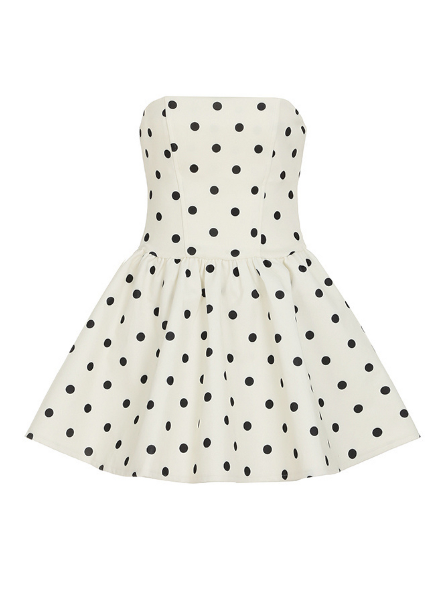 white dress black polka dots Lady Tie - Short Sleeve & Black Dot Midi this printed midi dress features a classic round neckline A-line White Black Polka Dot