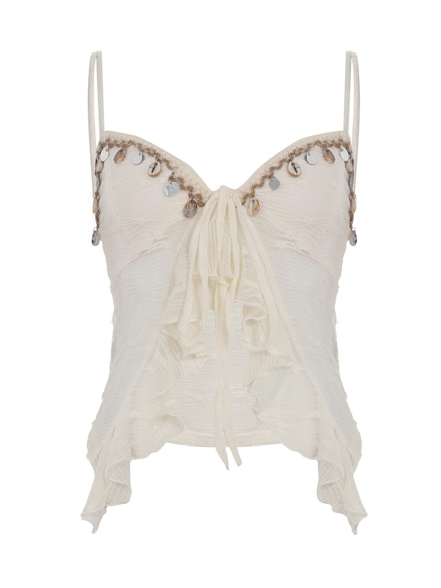 Chizaram Sequin Ruffle Crop Top
