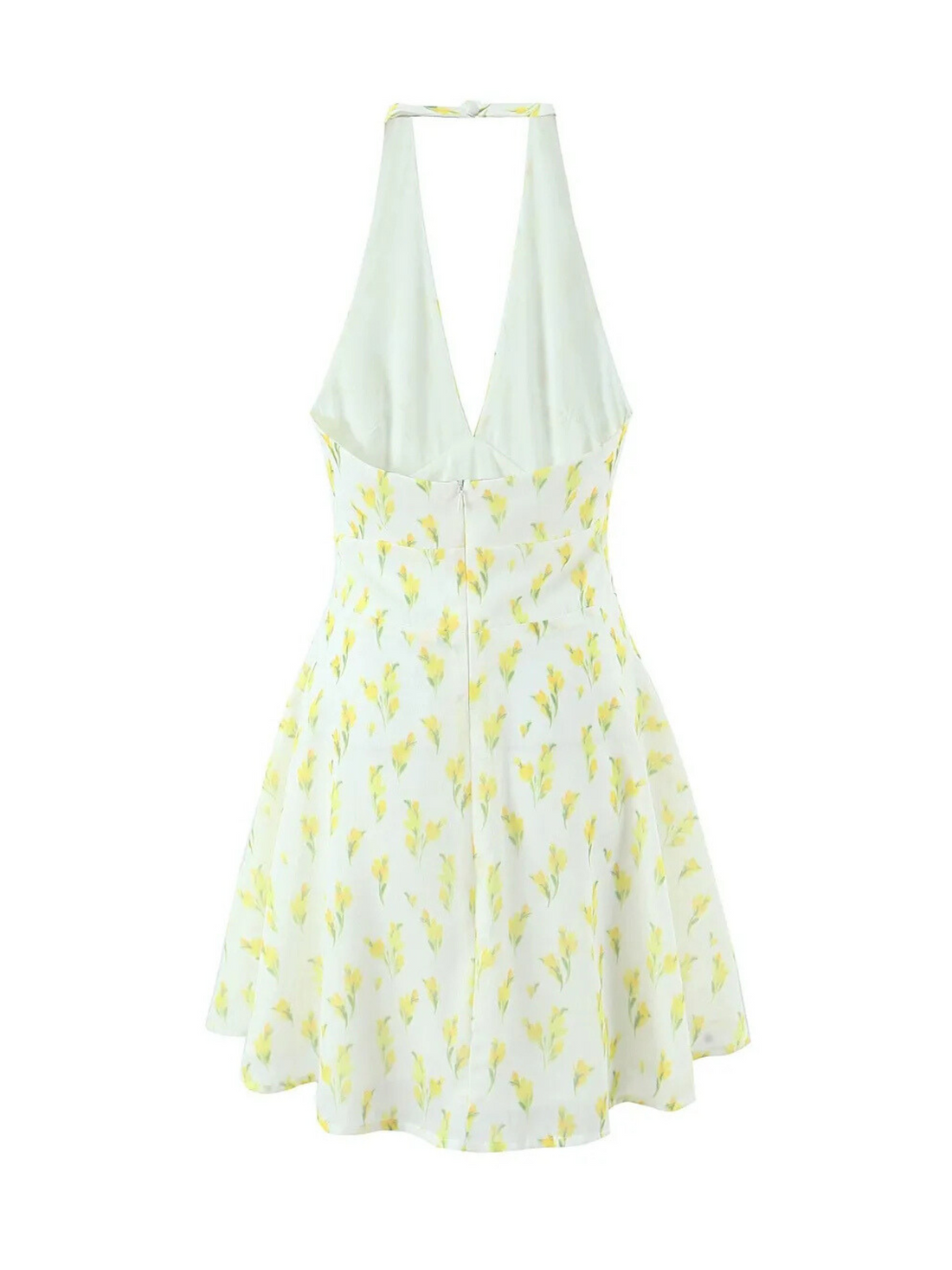 Clara Lemon Floral Halter Mini Dress Clara Lemon Floral Halter Mini Dress