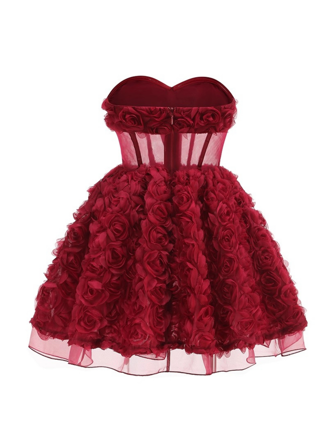Bliss Rose Bloom Strapless Corset Mini Dress