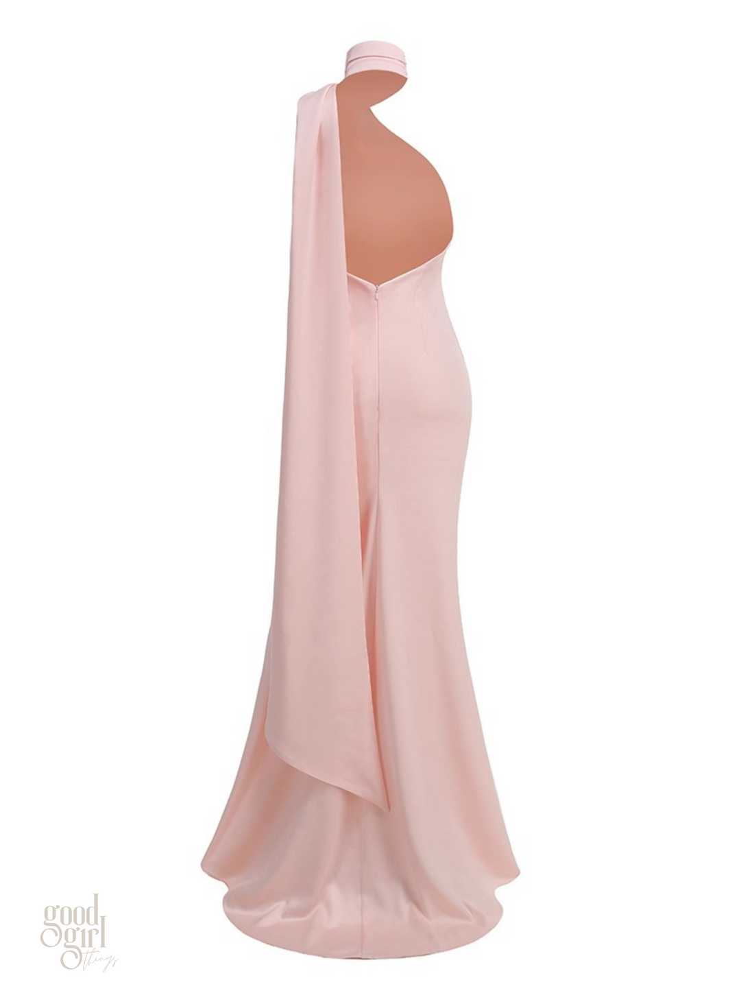 Maria One-Shoulder Satin Rose Gown