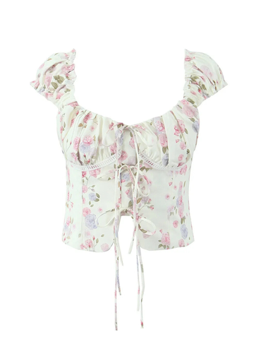 Naidelyn Puff Sleeve Crop Top