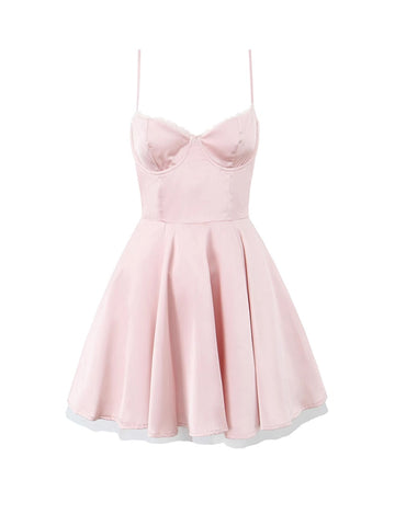 Moon Mini Gown Dress in Pink