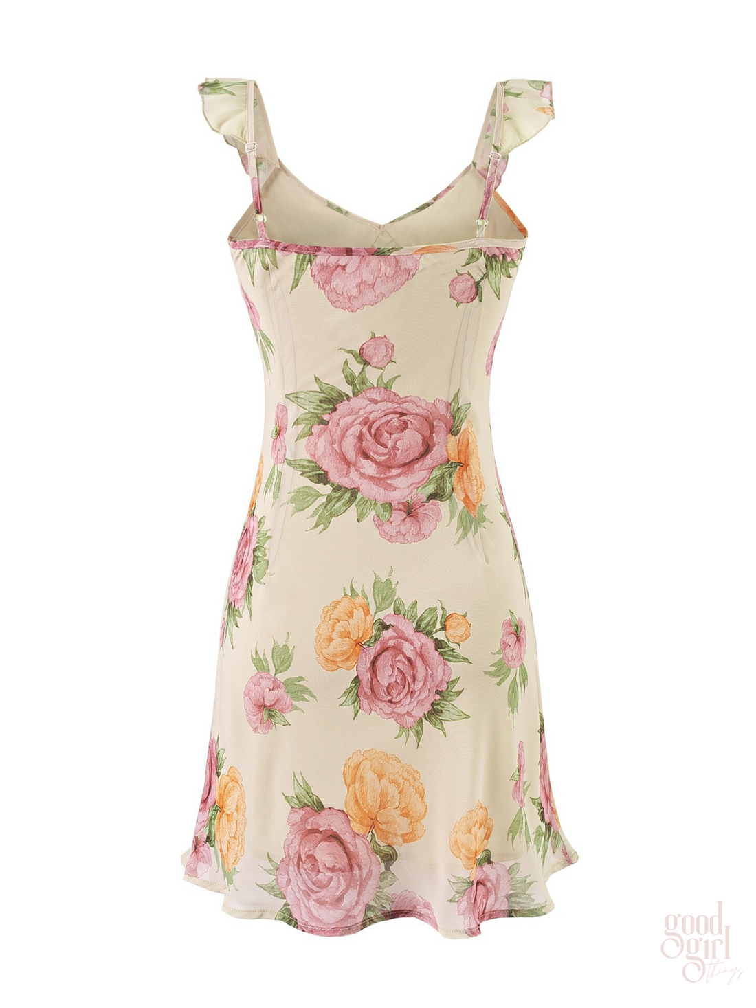 Mindy Floral Ruffle Strap Mini Dress