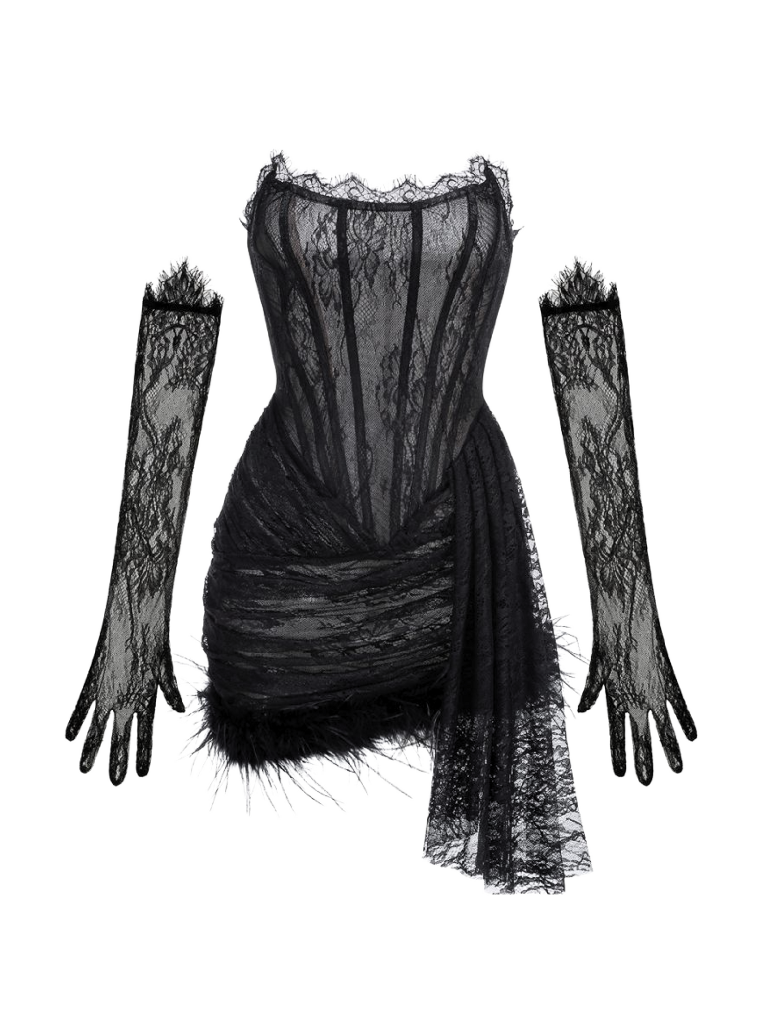 Dasia Lace Mini Dress in Black Dasia Lace Mini Dress in Black