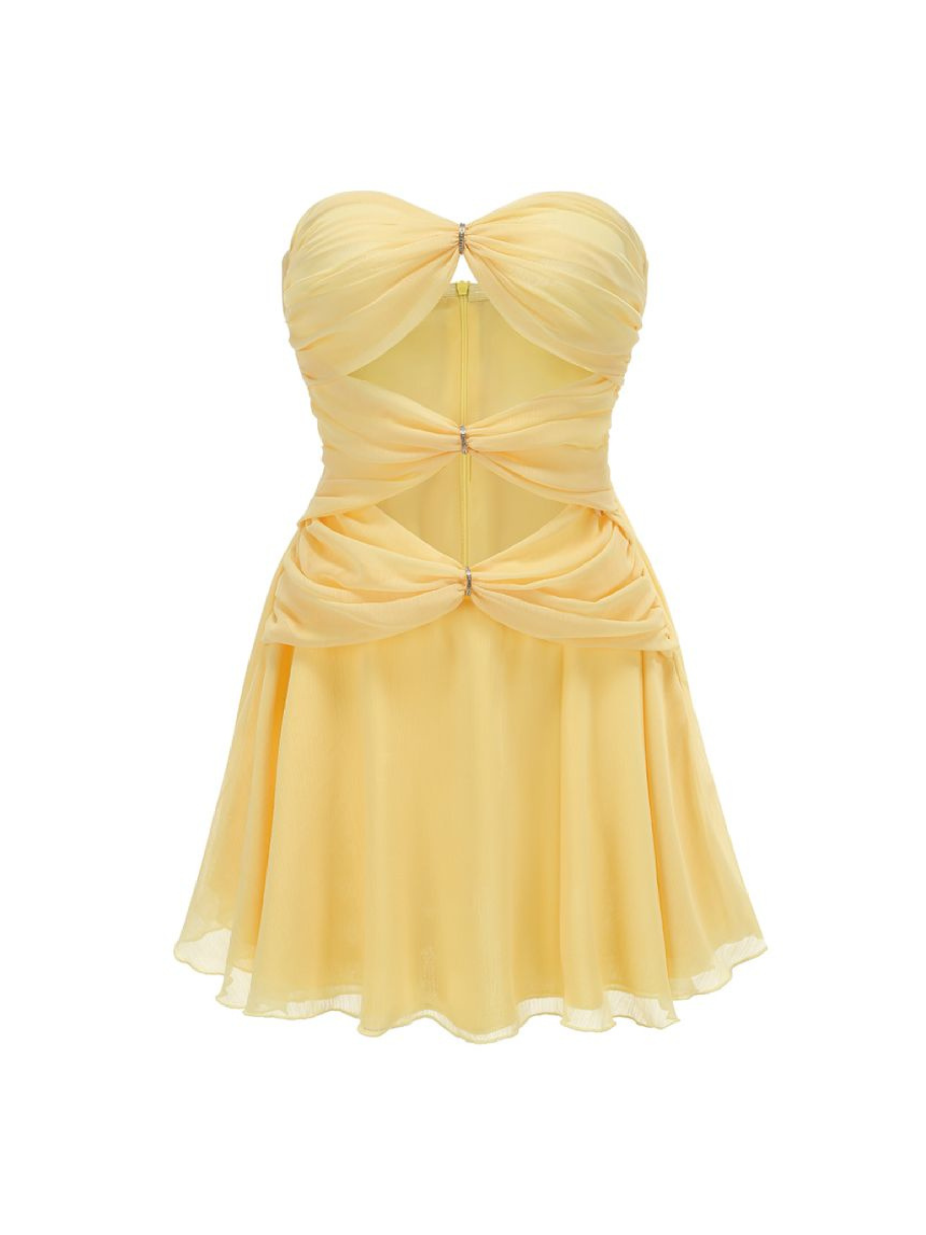 aurelia satin trapeze mini dress Aurelia Cut-Out Strapless Mini Dress