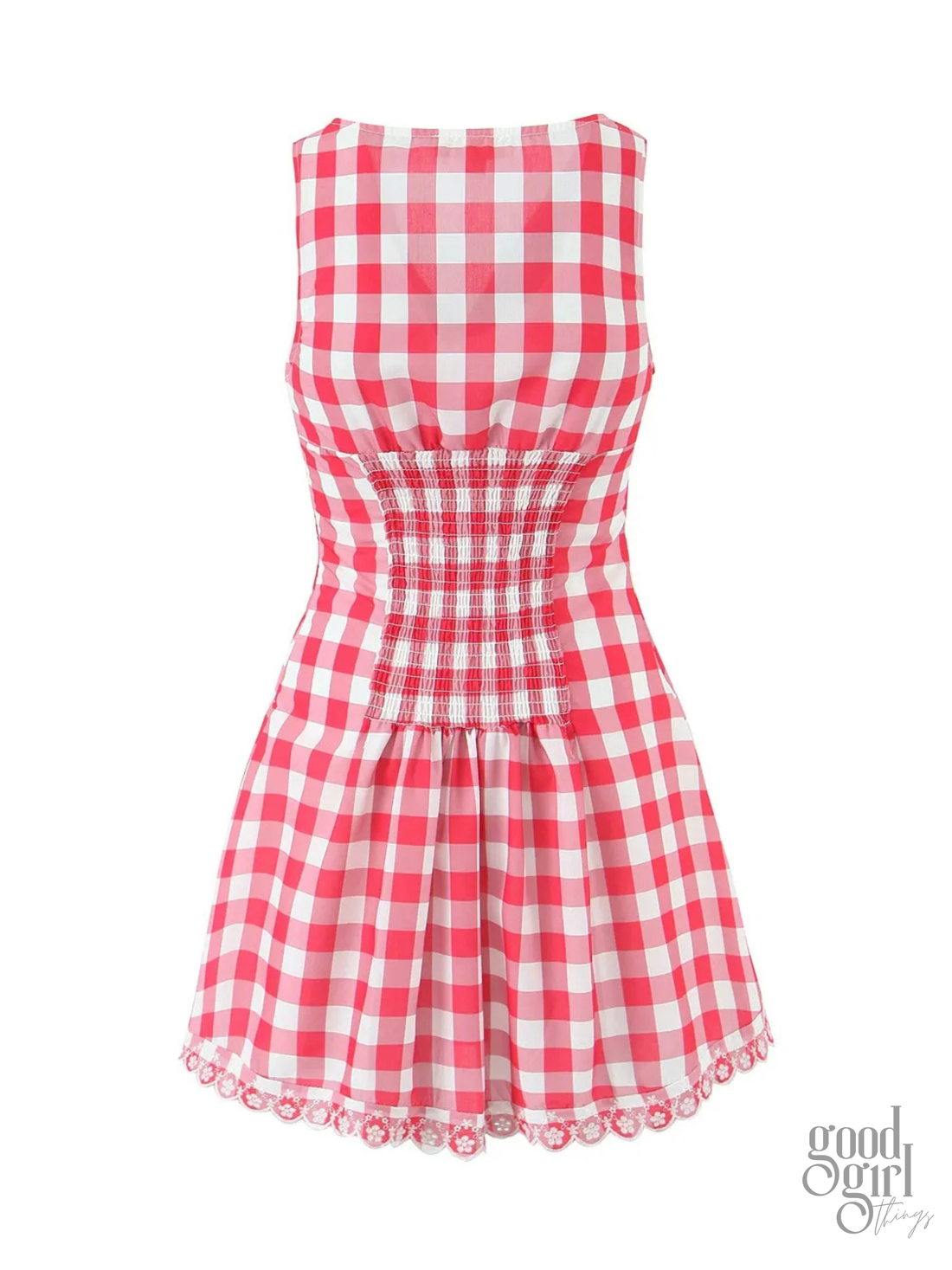 Astoria Plaid Lace Mini Dress