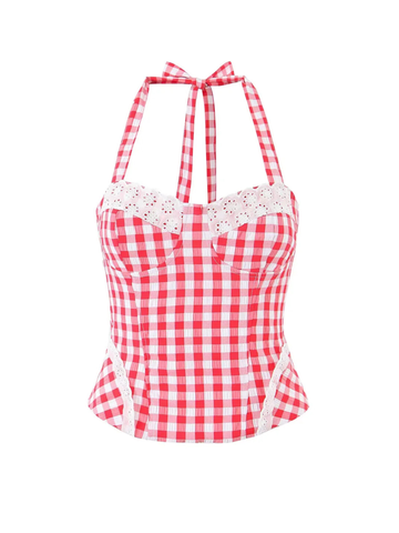 Diem Gingham Corset Top