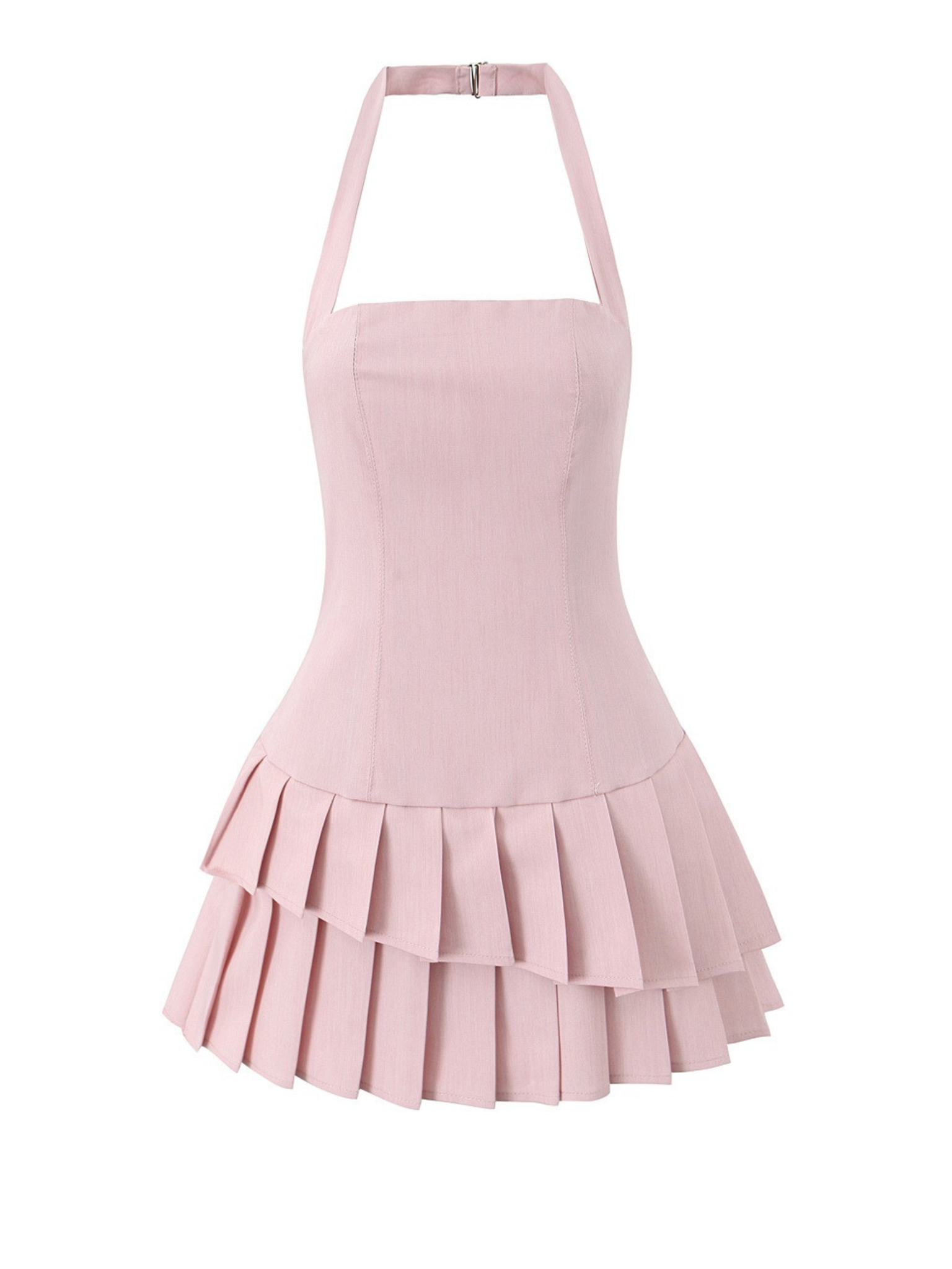 Zaniah Halter Pleated Mini Dress