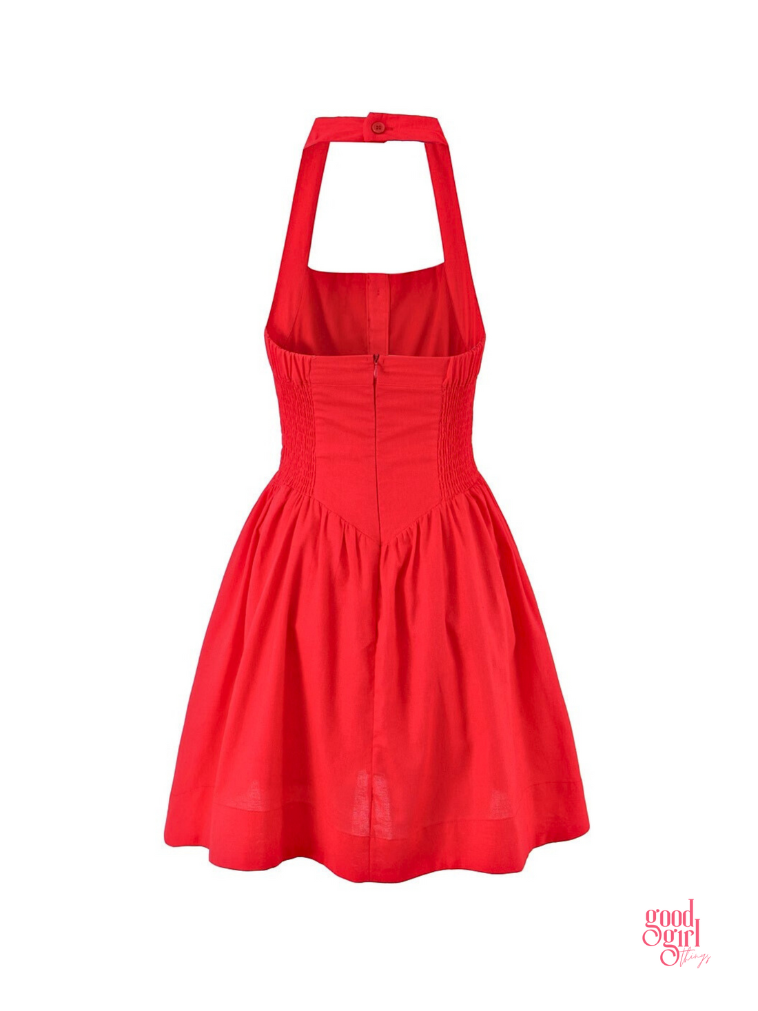 Asha Vintage-Inspired Red Halter Dress