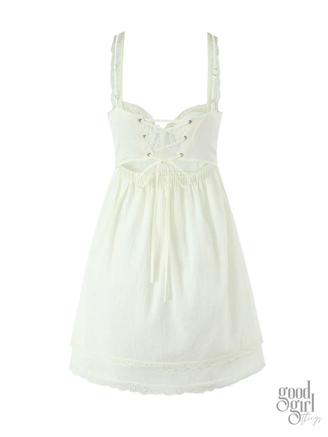 Mahlia Lace Detail Bow Mini Dress