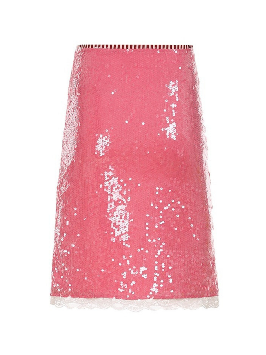Rya Lace Detail Sequin Midi Skirt