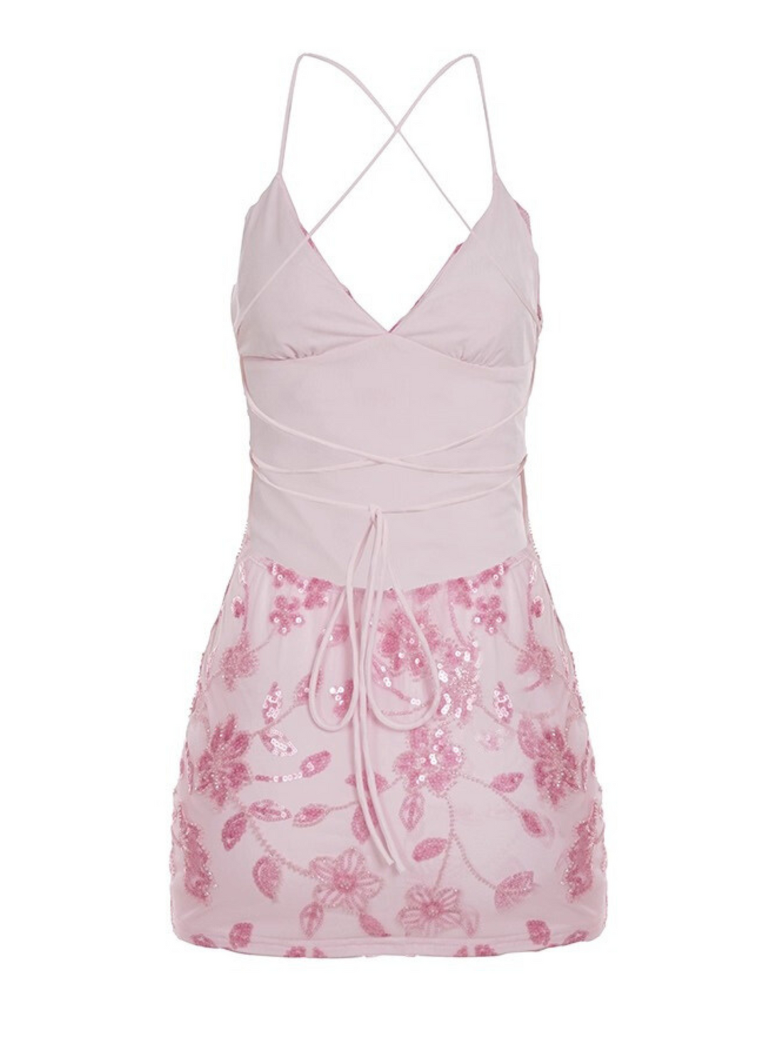 Amiya Floral Sequin Mini Dress