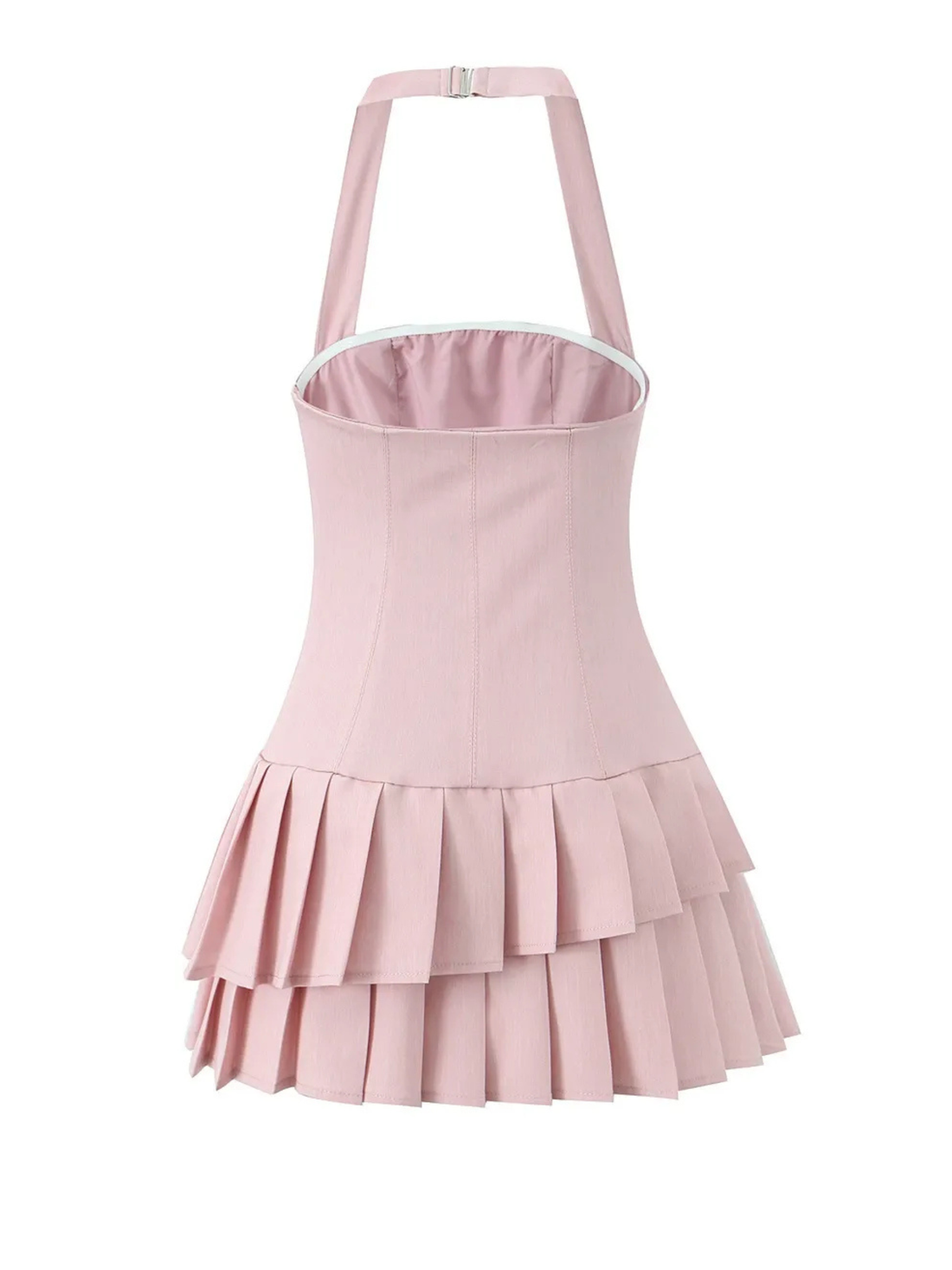 Zaniah Halter Pleated Mini Dress