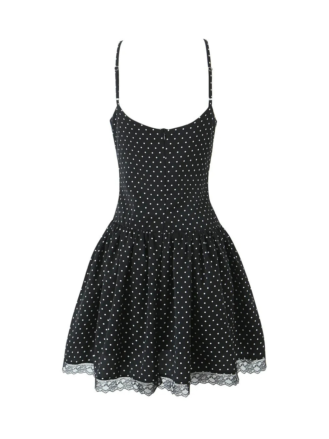 Sky Polka Dot Lace Mini Dress