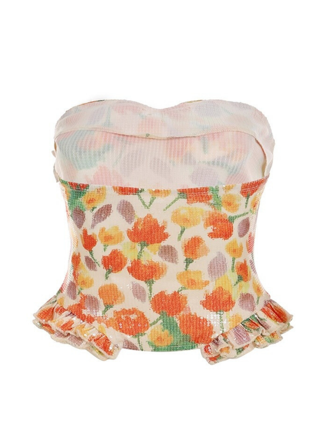 Eleana Sequin Bow Tube Top