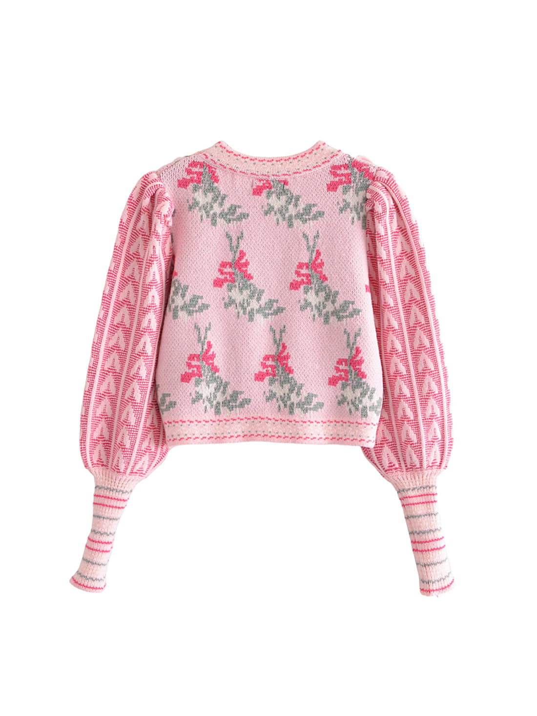 Hailey Ruffled Knit Floral Sweater