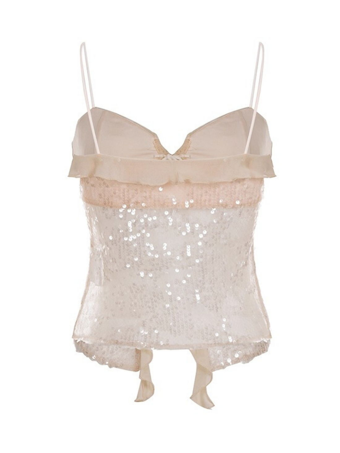 Delylah Sheer Sequin Halter Top