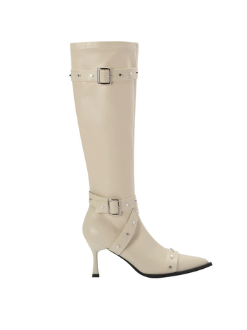 Valeria Buckle Strap Knee-High Boots