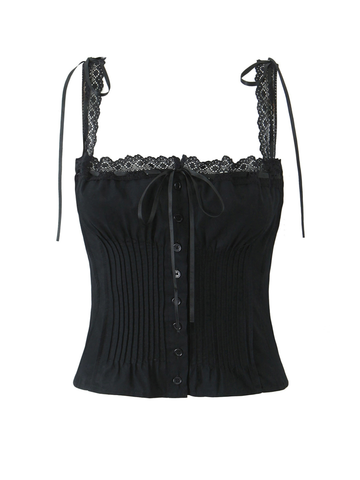 Etty Lace Bow Crop Top