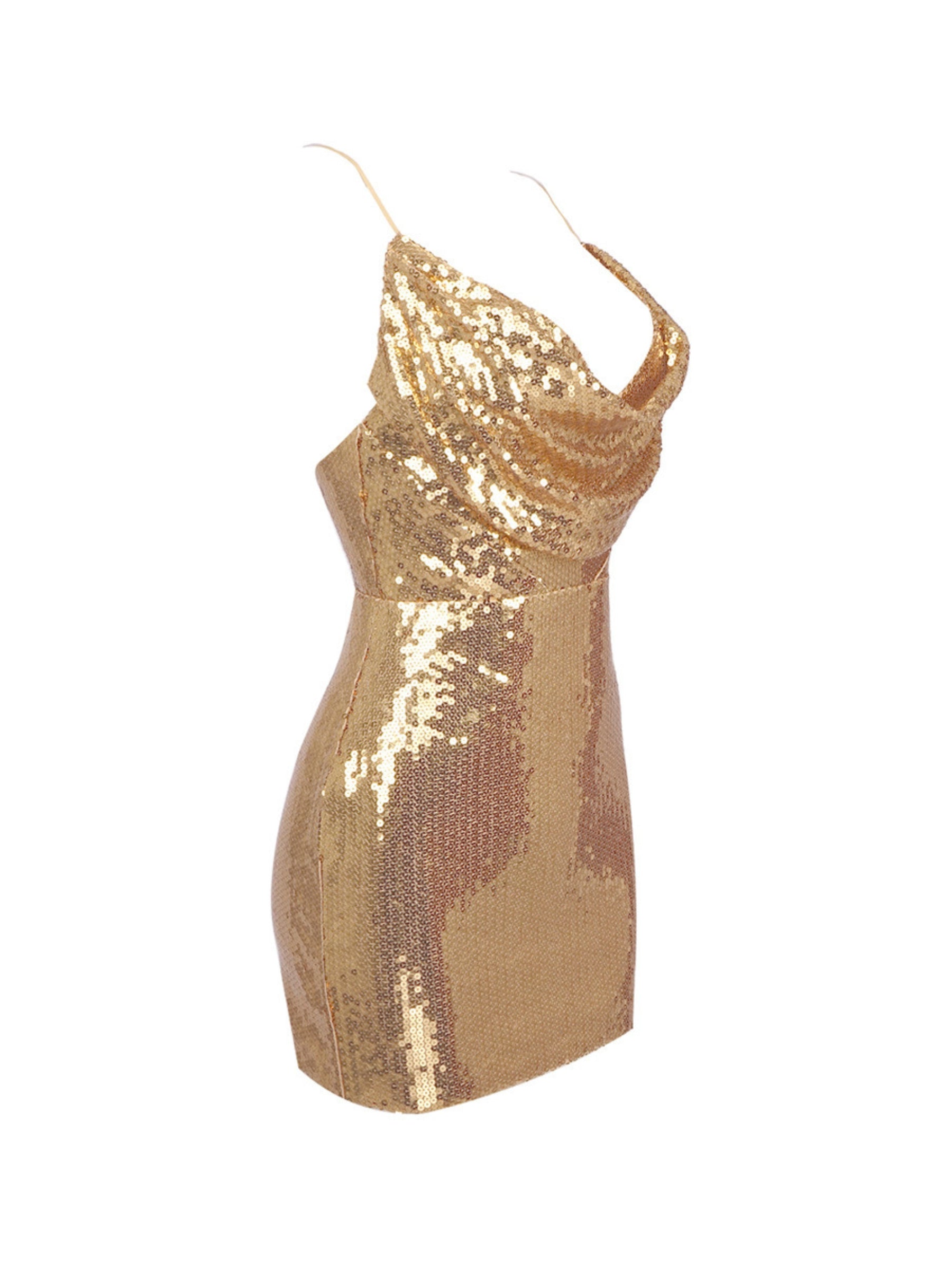 Joud Gold Sequin Mini Dress Joud Gold Sequin Mini Dress