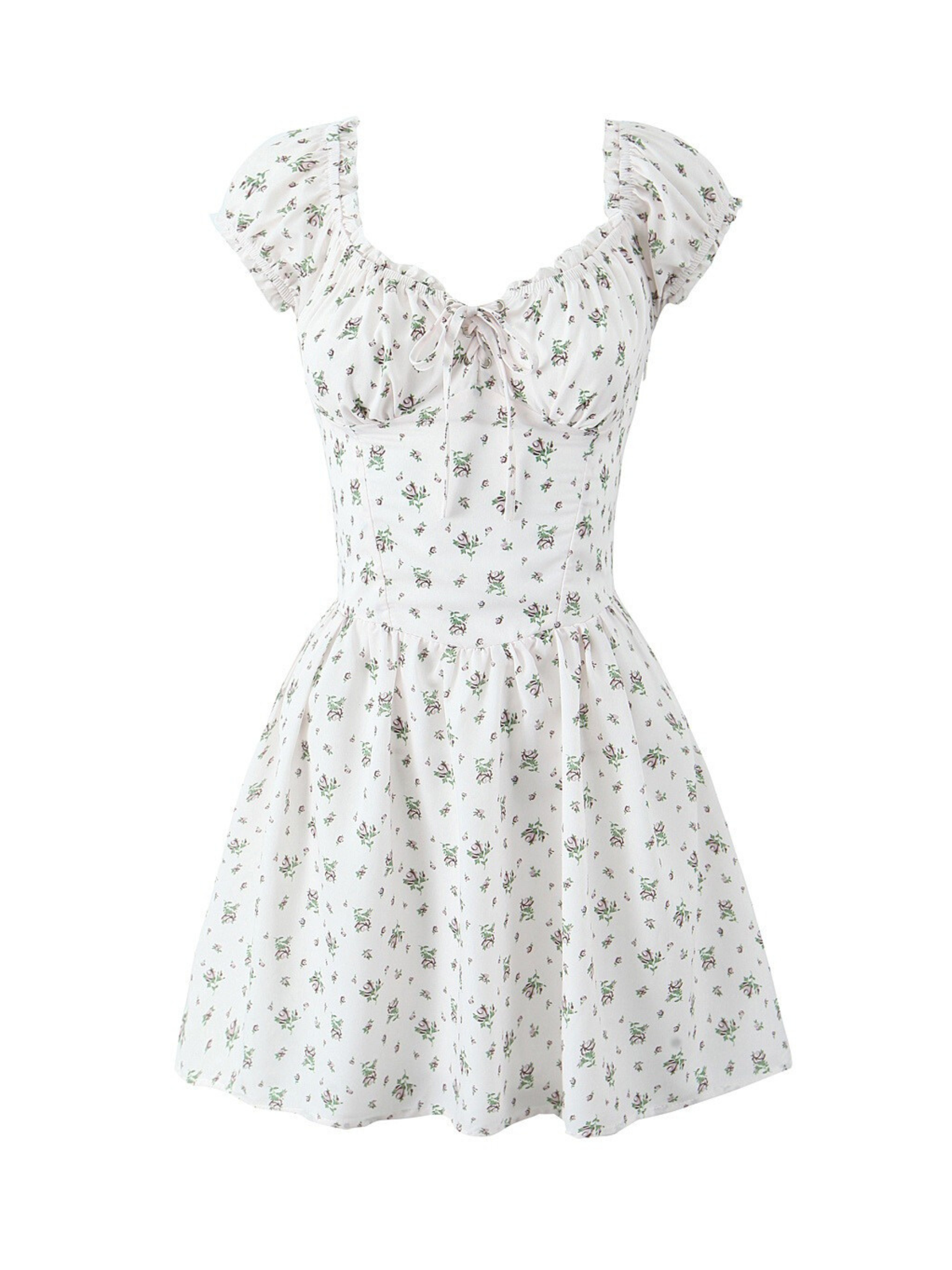 Nailea Floral Puff Sleeve Mini Dress