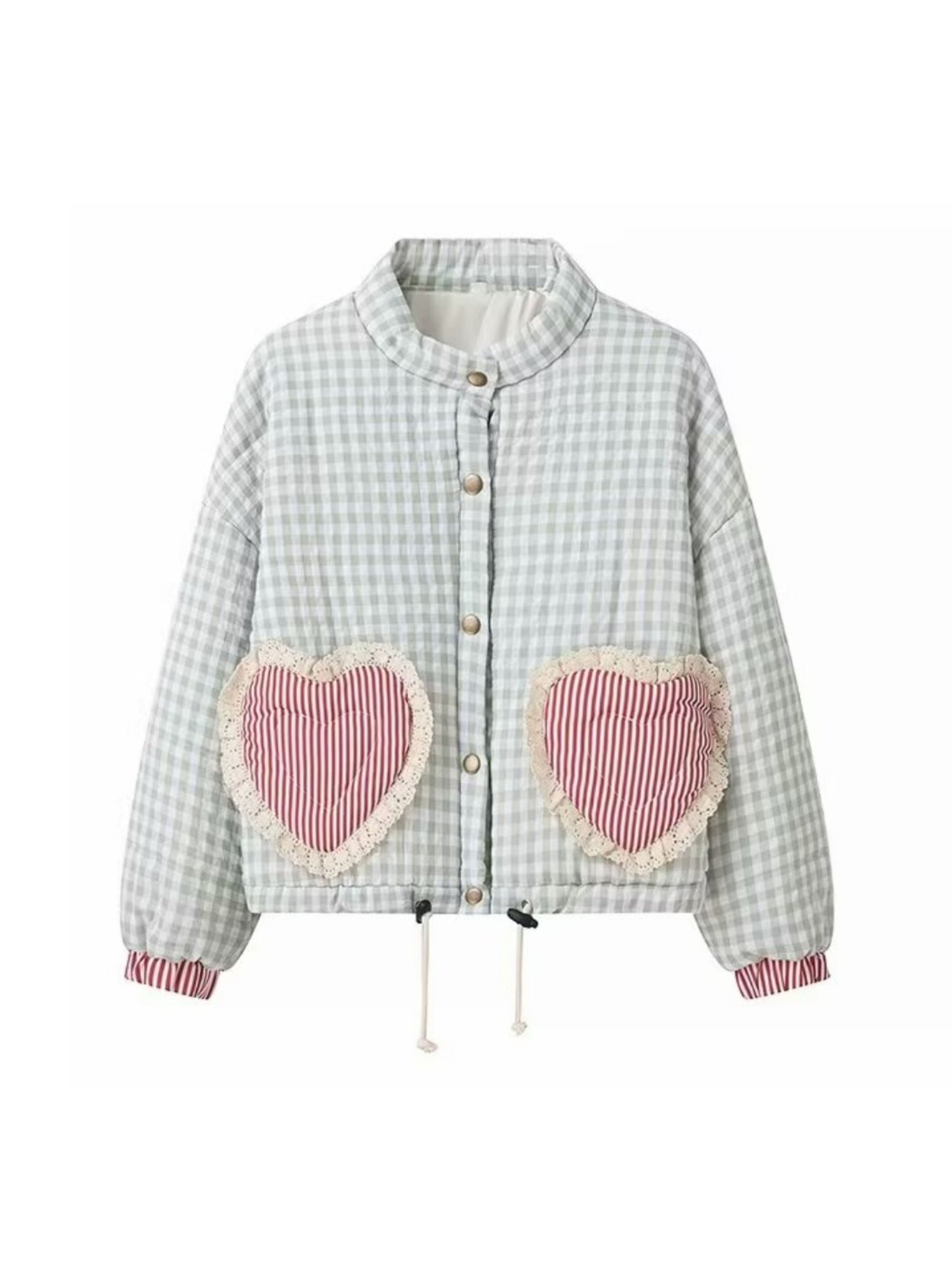 Amabel Gingham Heart Patch Jacket Amabel Gingham Heart Patch Jacket