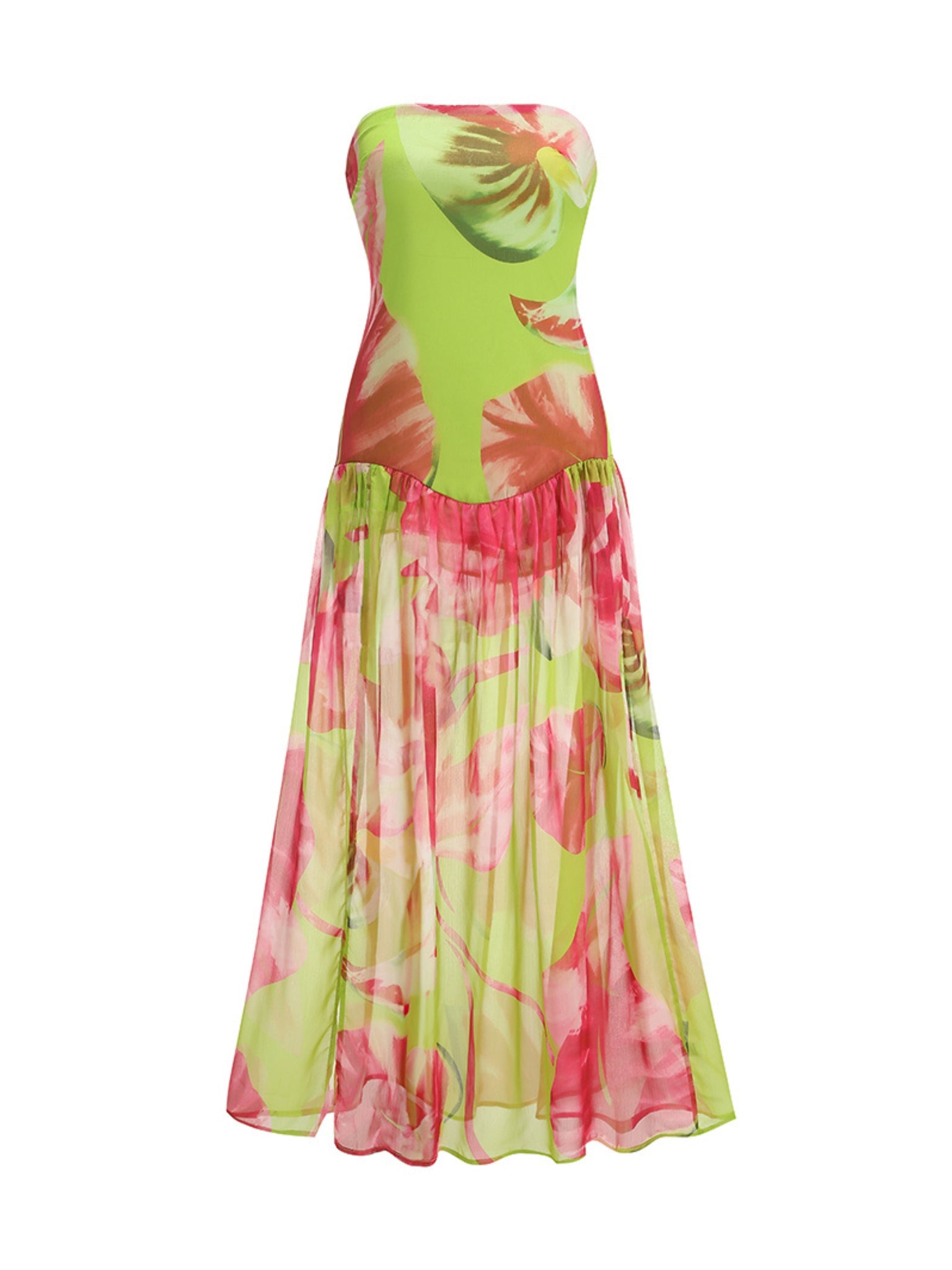 Milaya Slit  Maxi Dress in Green