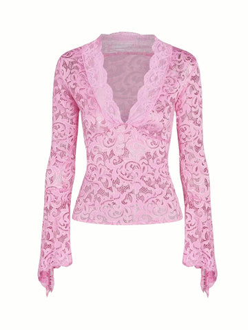 Giabella Lace Top in Pink