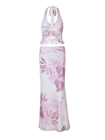 Pippa Floral Mesh Skirt Set