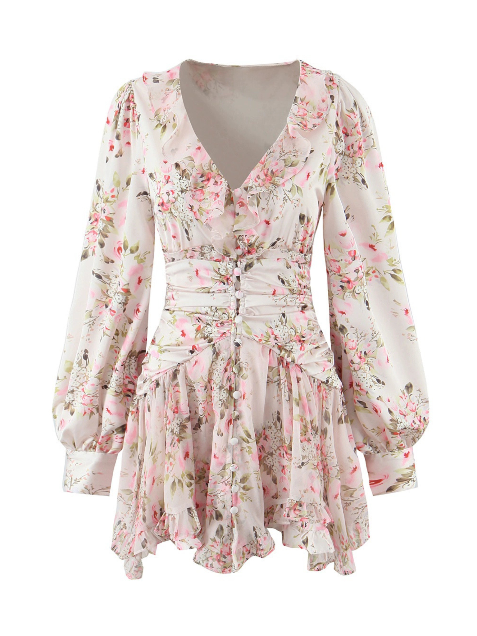 Saida Floral Ruffle Mini Dress