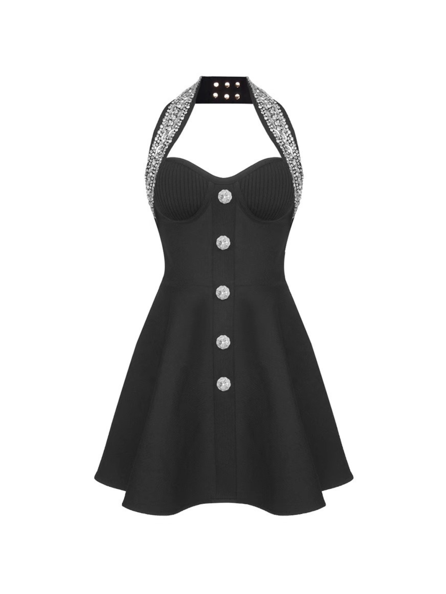 Milan Halter Embellished Mini Dress