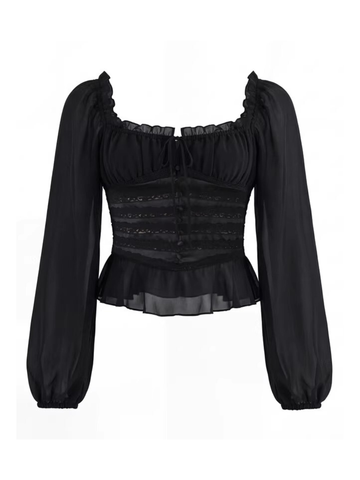 Saray Lace Corset Peplum Blouse