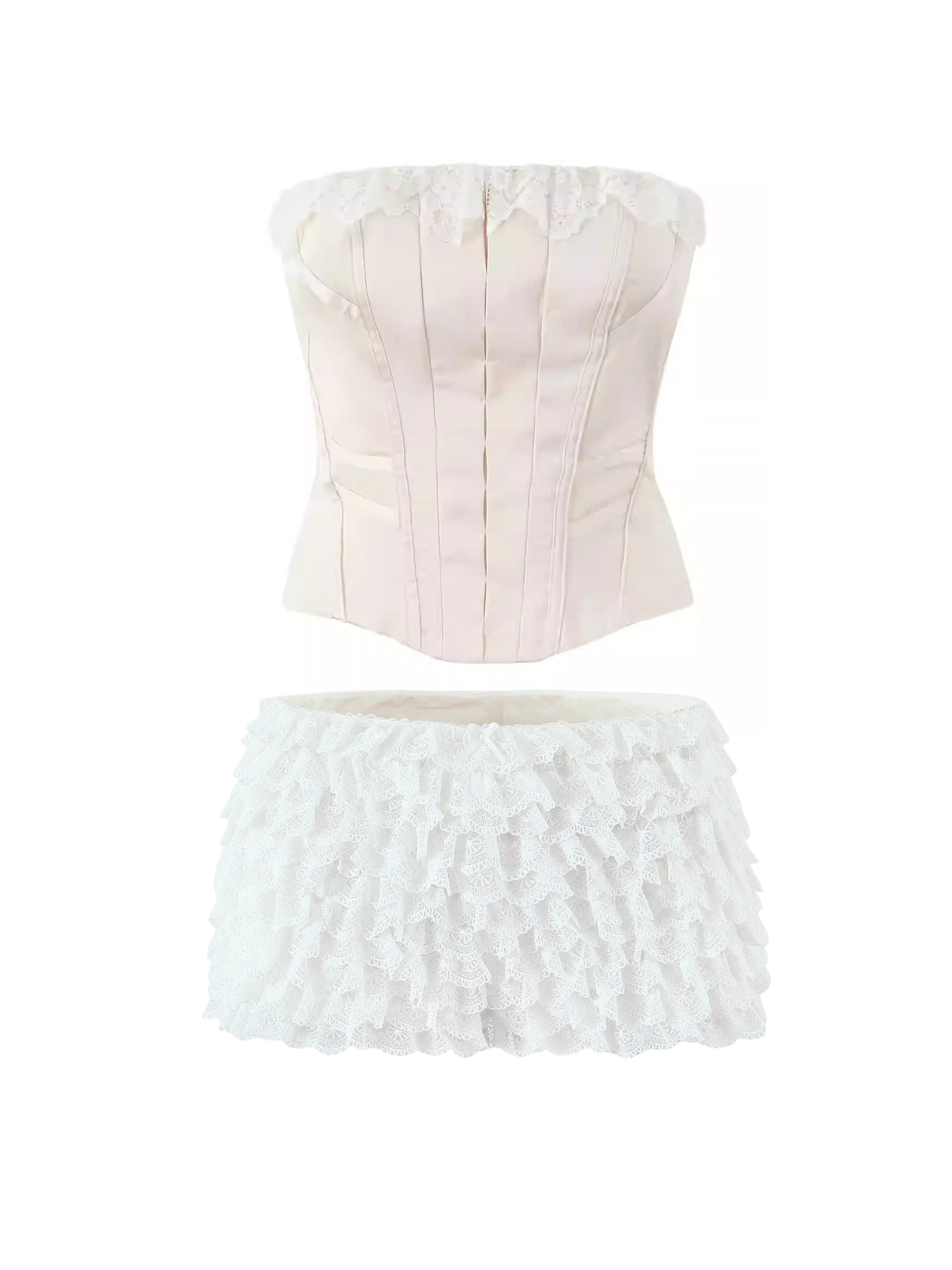 Scarlett Lace Bustier Short Set