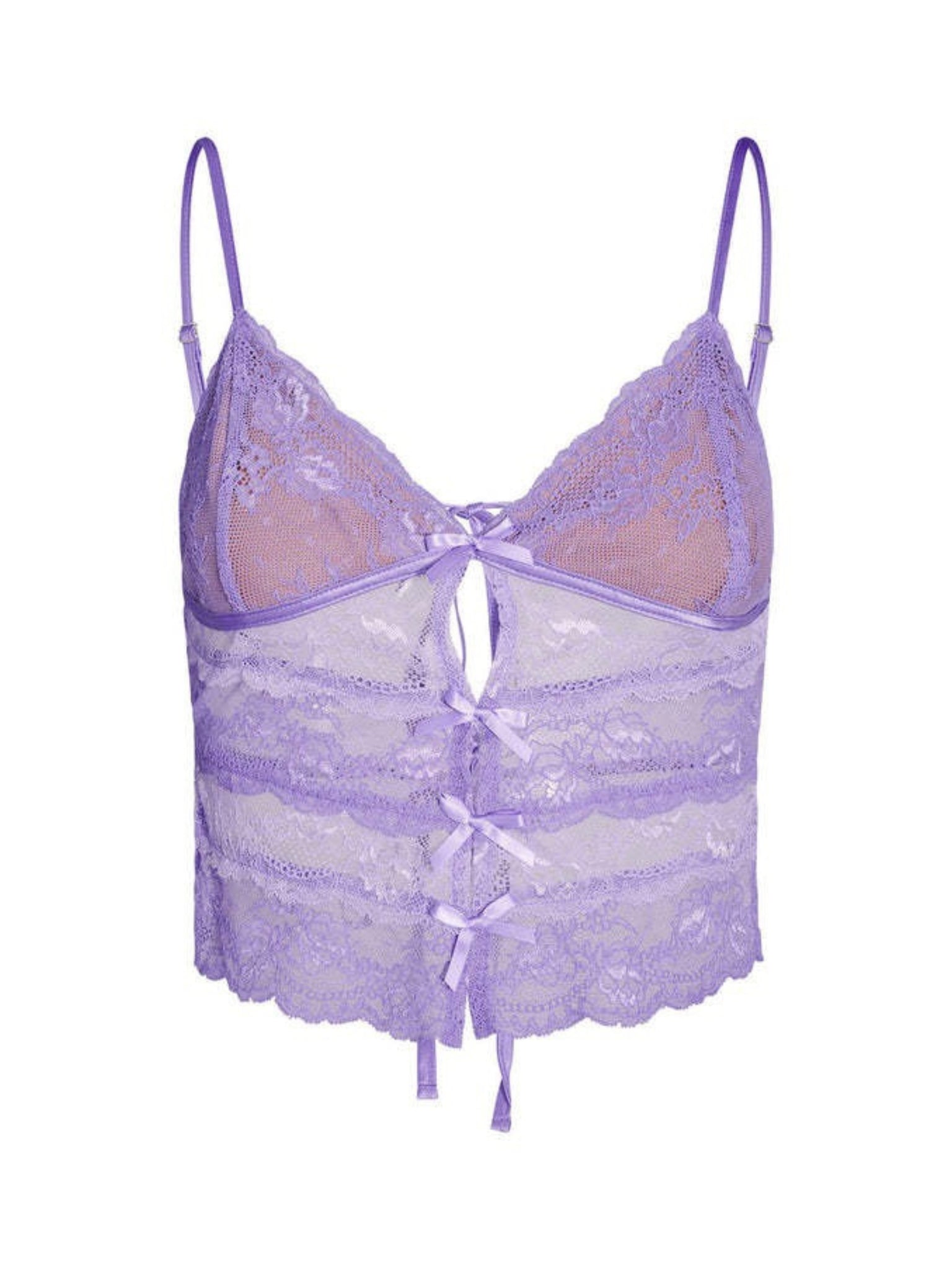 Cara Backless Lace Top in Purple