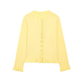 Dakoda Ruffled Knit Cardigan - Yellow [534OD8ZW]