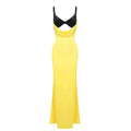 Gretel Color-Blocked Velvet Maxi Dress - Yellow [EFZFKLRE]