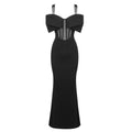 Bruchy Embellished Mesh Maxi Dress - Black [YSDFUH4E]