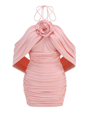 Azelie Floral Halter Mini Dress - Pink [AA0ZG3Q2]