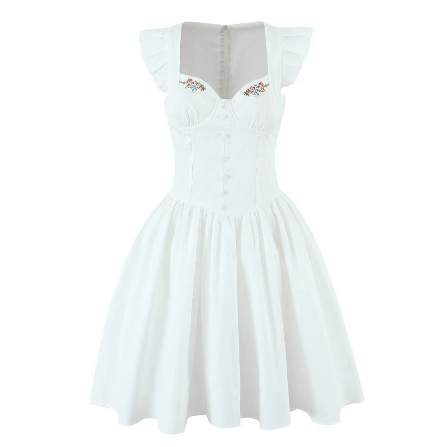 Briseida Flutter-Sleeve Mini Dress - Yellow [7O3VRBTZ]