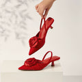 Jaxon Floral Stiletto Sandals - Red [PATDMD36]