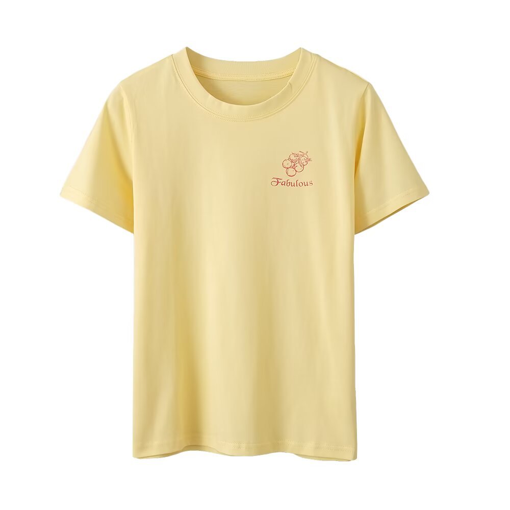 Yanely Fruit Print T-Shirt - Light Yellow [VLIH3K5B]