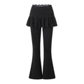 Lian Lace Skirted Flare Pants - Black [EFR0DYPE]