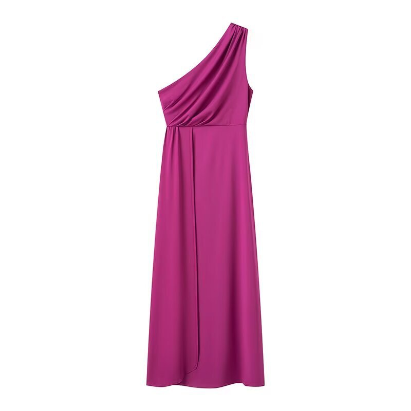 Lillyanne One Shoulder Pleated Maxi Dress - Purple [PZX650CJ]