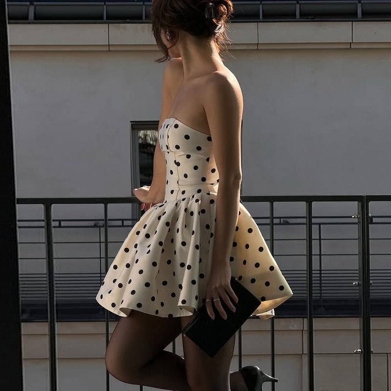 Elodie Polka Dot Strapless Mini Dress Elodie Polka Dot Strapless Mini Dress