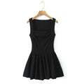 Annette Square Neck Mini Dress - Black [EIHLBOW6]