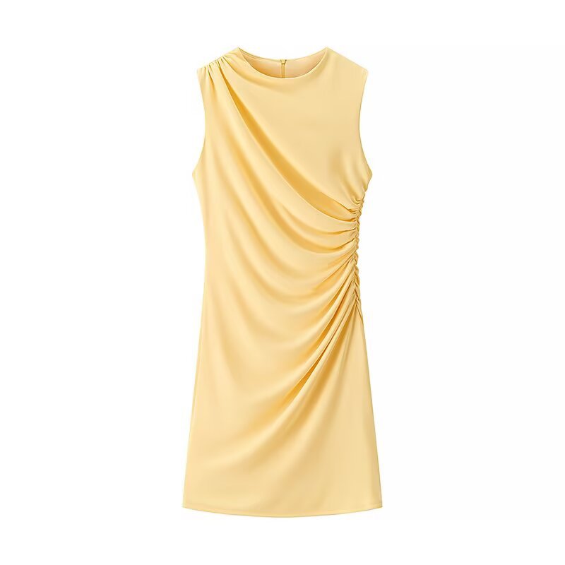 Kendalynn Pleated A-Line Mini Dress - Yellow [PODY99NT]