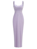 Guinevere Violet Square Neck Maxi Dress - Violet [L88TGSR0]