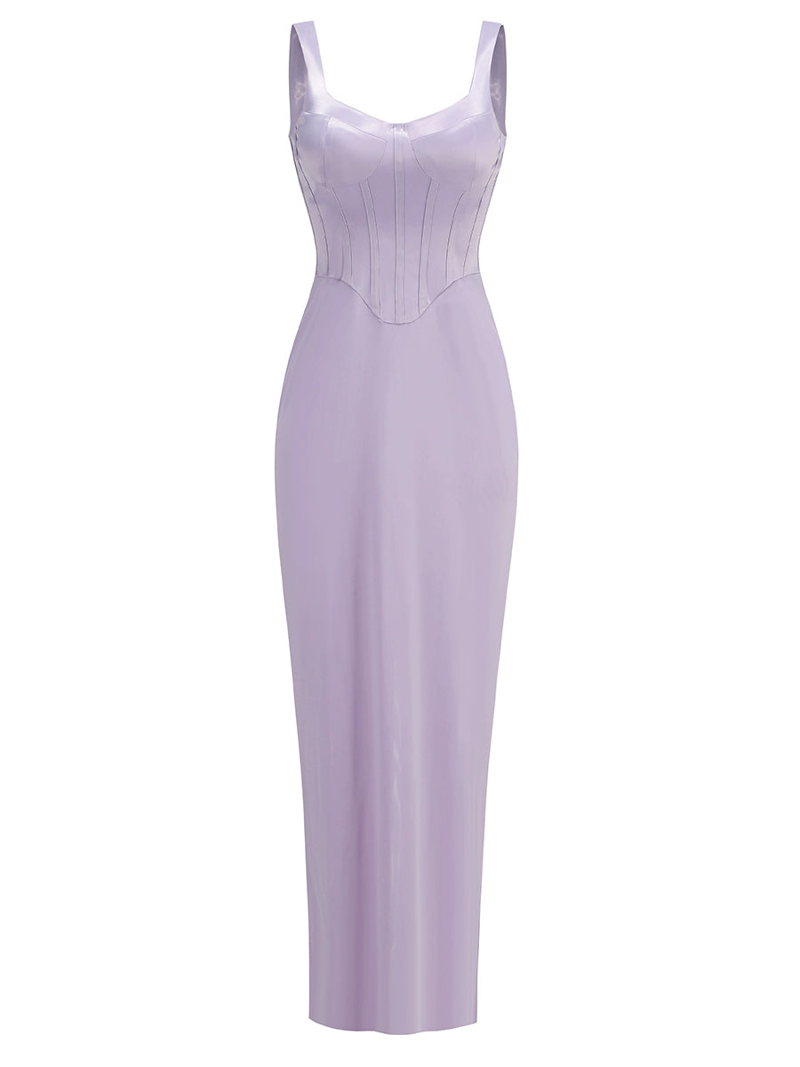 Guinevere Violet Square Neck Maxi Dress - Violet [L88TGSR0]
